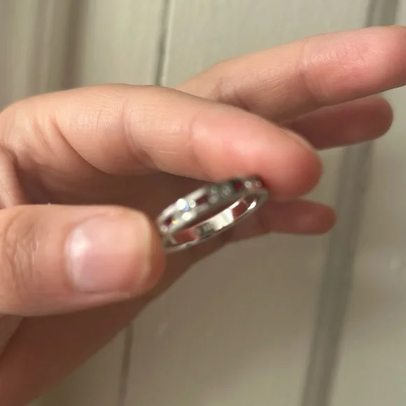 Vintage Silver 925 Stackable ring size 6.5 Ruby Red Stones - Picture 5 of 11